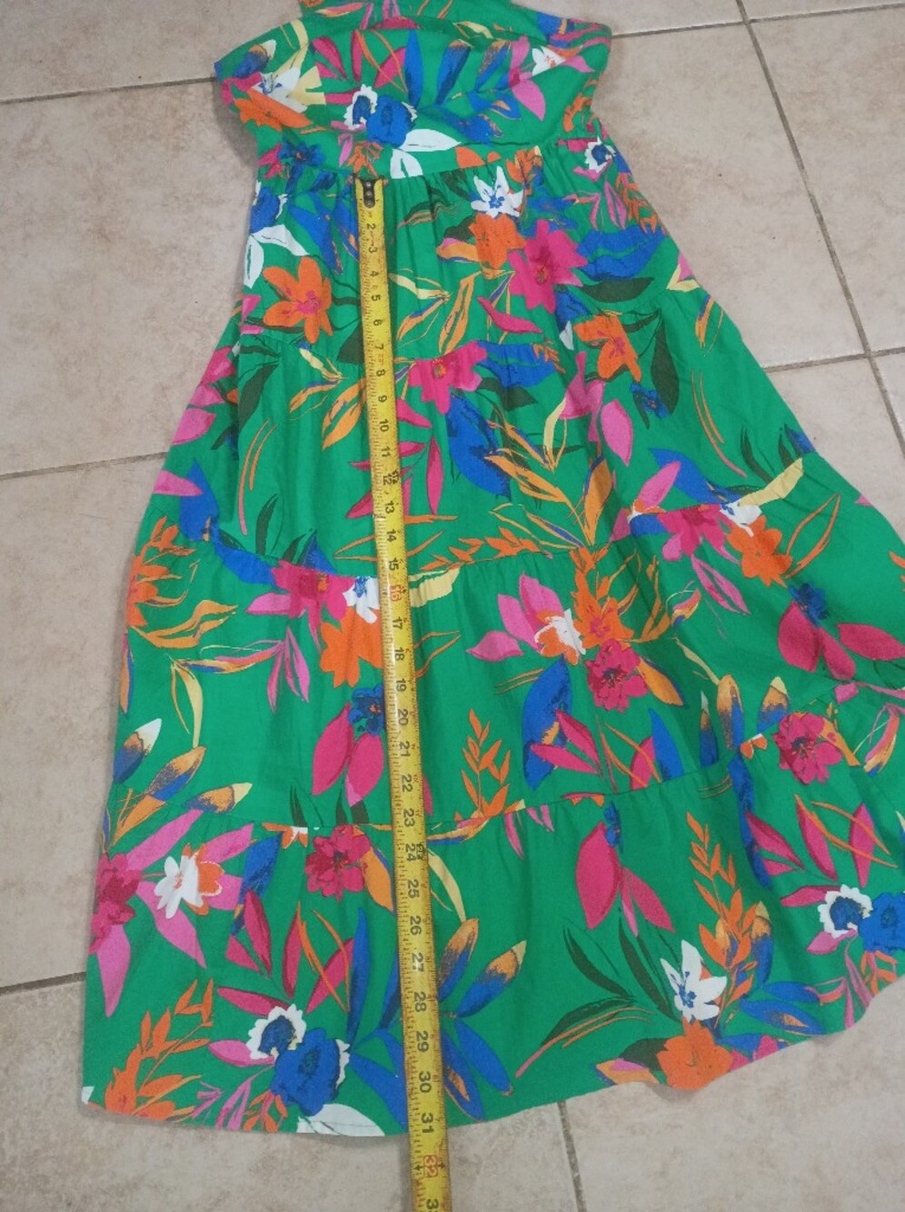 J. Crew Green Floral Halter Midi Dress with Pink, Blue & Orange Accents - Picture 15 of 15